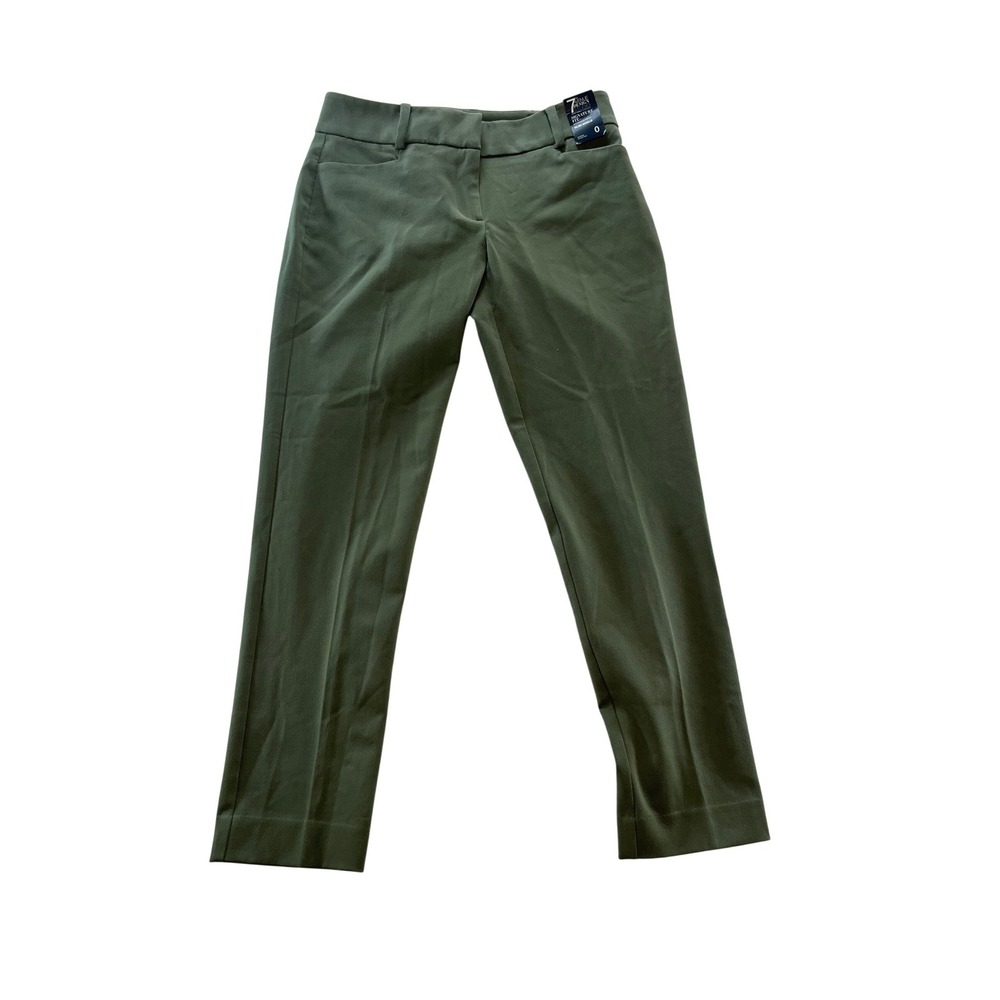 NWT 7th Avenue Design Company‎ Women Olive Green Slim Ankle Pants Size 0